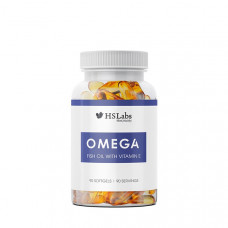 HS Labs > Omega fish oil with Vitamin E 90 Softgels